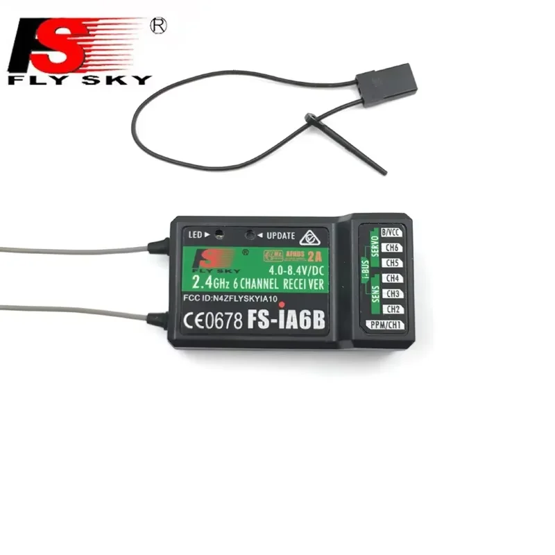 Flysky FS-IA6B 2.4G 6CH Receptor de antena dupla para avião RC Quadcopter Transmissor de controle remoto de plástico compatível com FS-I6