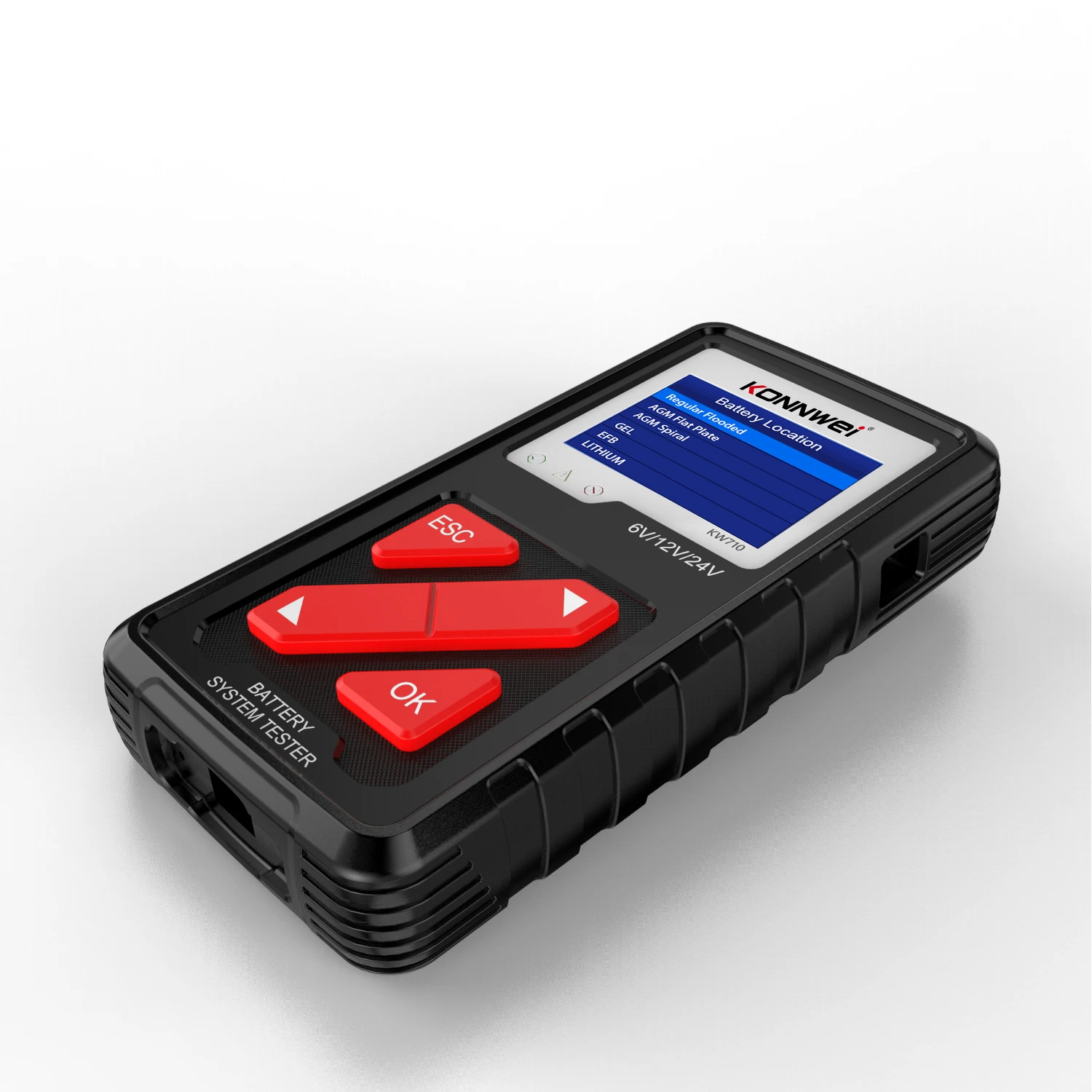 

KONNWEI KW710 Car Battery Tester 6V/12V/24V Battery check Analyzer CCA Range 100-2000 Diagnostic Tool with Enhanced clip