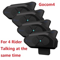 GoCom4 Motorcycle Helmet Bluetooth Intercom For 4 Riders Group Comunicador 1500M BT5.1 Interphone IP65 Music Sharing FM V4 plus