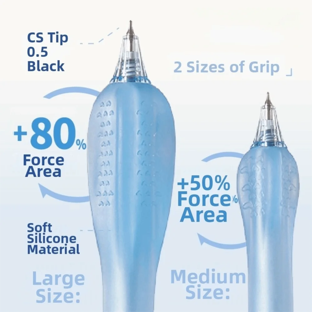 Ergonomische Glattschreibende Stifte 0,5mm Einziehbarer Klick-Gelstift mit Weichem Griff, Schnelltrocknend, Lernwerkzeug für Schüler und Prüfungen – Detail 2