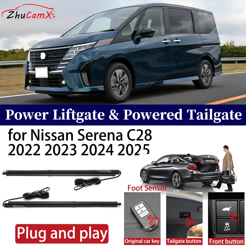 ZhuCamX for Nissan Serena C28 2022-2025 Car OEM Power Liftgate Automatic One-Click Powered Tailgate Strut opener Plug and play