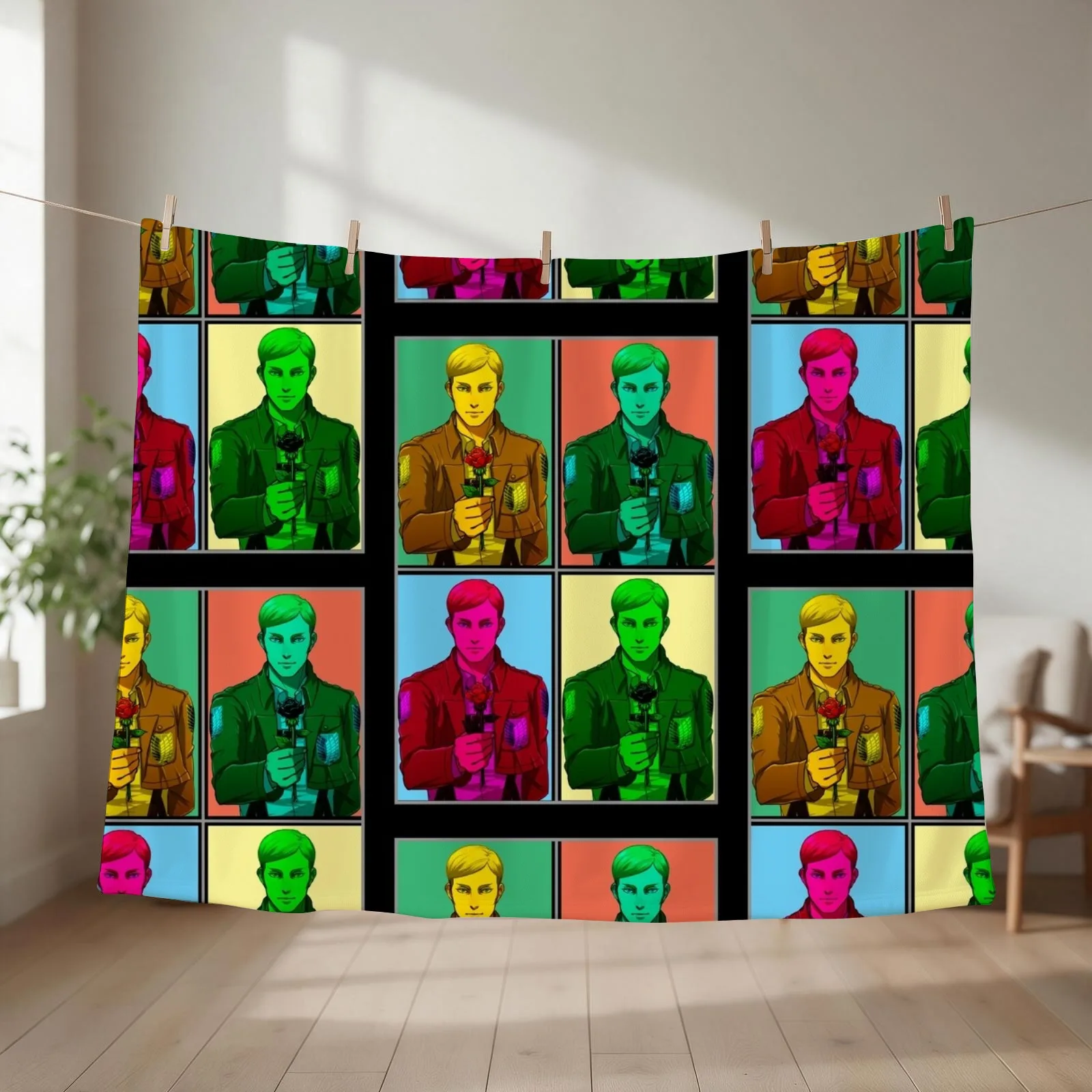 Erwin Smith RGB Mirror Design Throw Blanket anime valentine gift ideas Winter beds blankets and throws Blankets