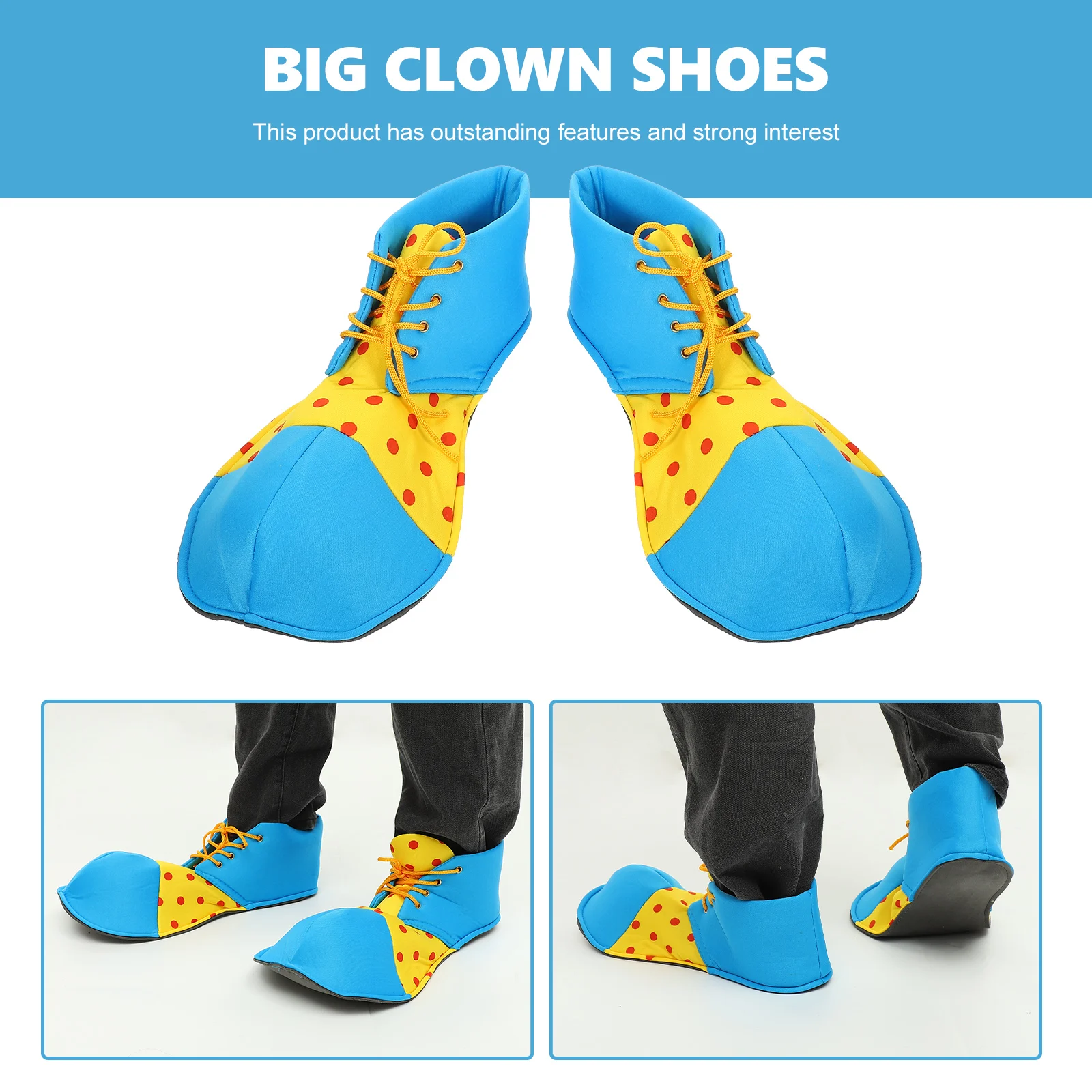 1 par traje grande para festa de halloween adereços cosplay traje conjunto halloween cosplay palhaço desempenho sapatos tamanho grande palhaço