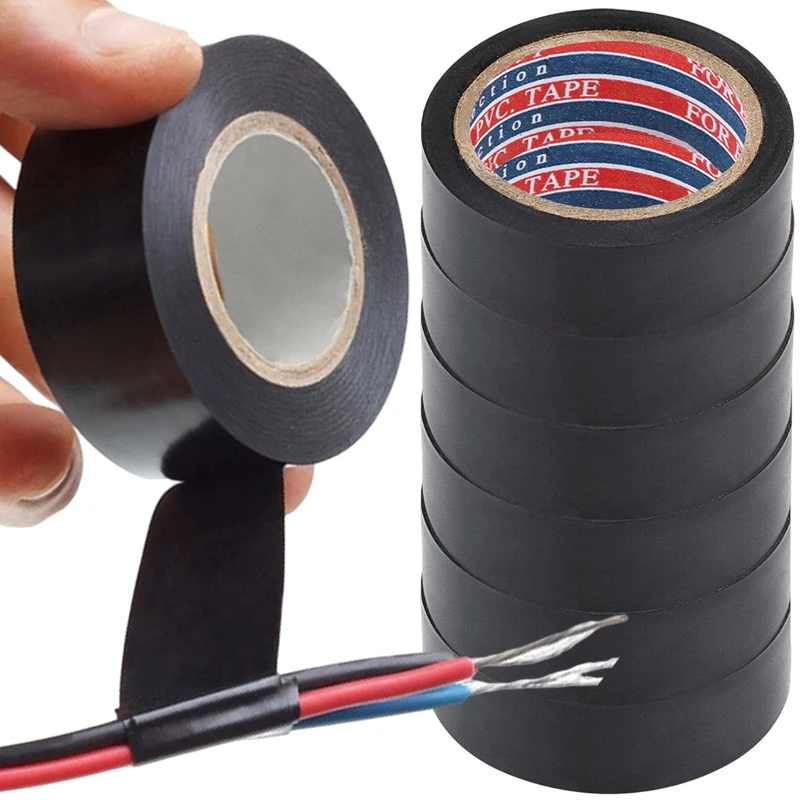 Electric Insulation PVC Tapes Temperature Heat-Resistant  Black Insulating Tape Self Adhesive Electric Wire Protection Tapes