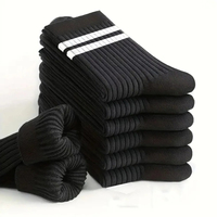 6/10/15/20 Pairs Men Socks Spring Autumn Casual Black White Striped Socks Breathable Mid Tube Sock High-quality Round Neck Socks