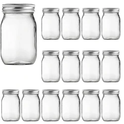 Mason Jars With Regular Lids and Bands, Ideal for Jam, Honey, Wedding Favors, Shower Favors, DIY Magnetic Spice Jars