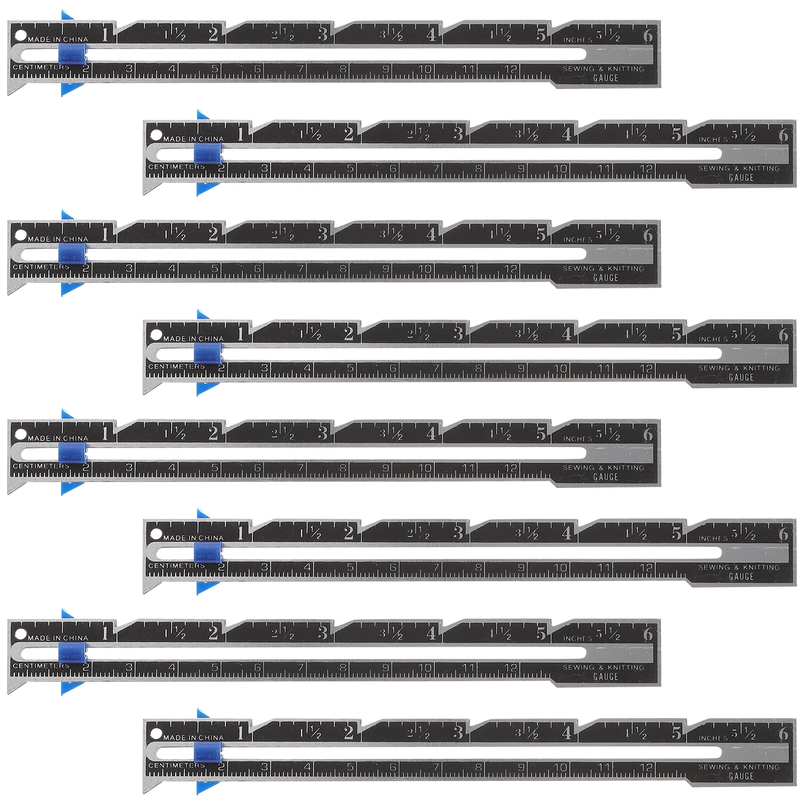 

8pcs Positioning Ruler Sewing Fabric Center Finding Aluminum Sliding Gauge Measuring Crafting Quilting Clothes Tailor Hobbyist