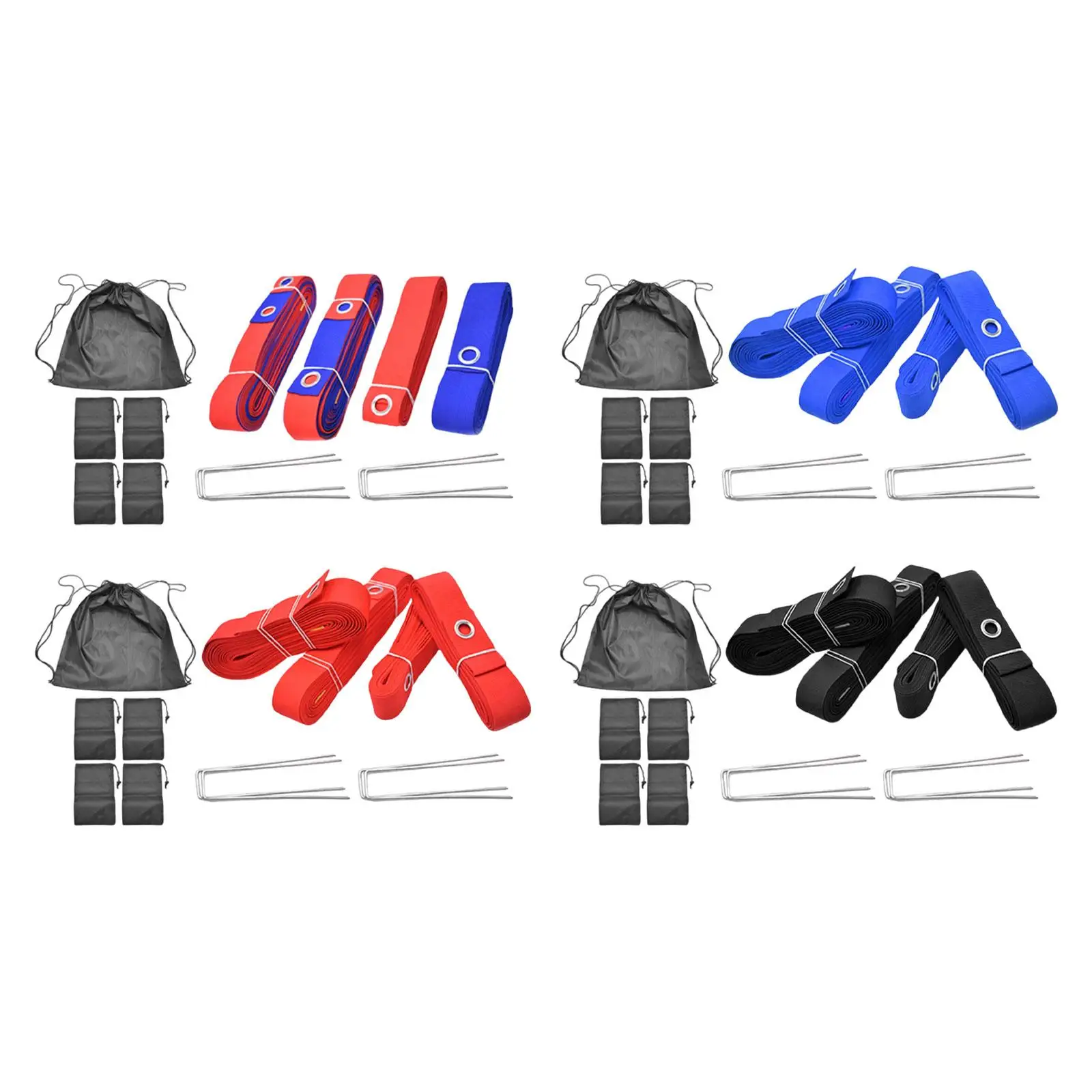 Beach Volleyball Lines Accessories with Drawstring Bag Outdoor Marking Lines Set for Training Sports Activities Grassland Beach
