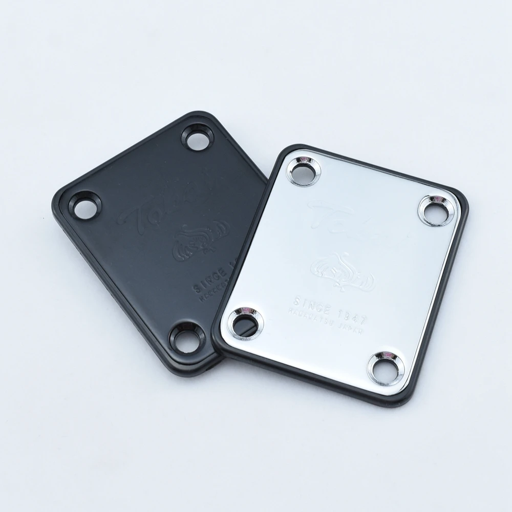 1 Set White / Black Character Black Neck Joint Plate For Electric Guitar Bass