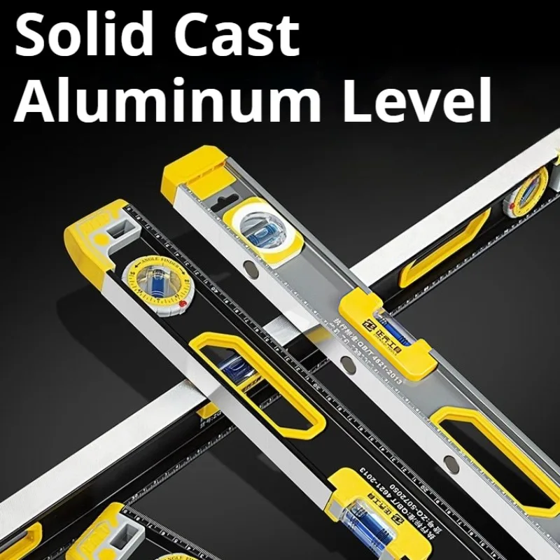 High Precision Magnetic Spirit Level Magnified Bubble Vial Cast Aluminum Level Ruler Portable Construction Woodworking Tool
