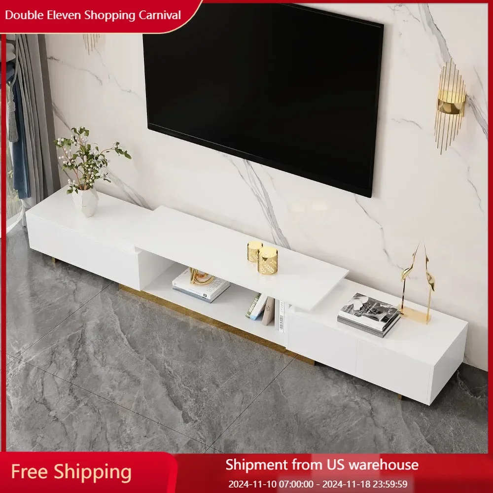 94.5'' Extendable TV Stand,Media TV Console Table ,Modern Entertainment Center with 2 Drawers,for 65-85 inch Television