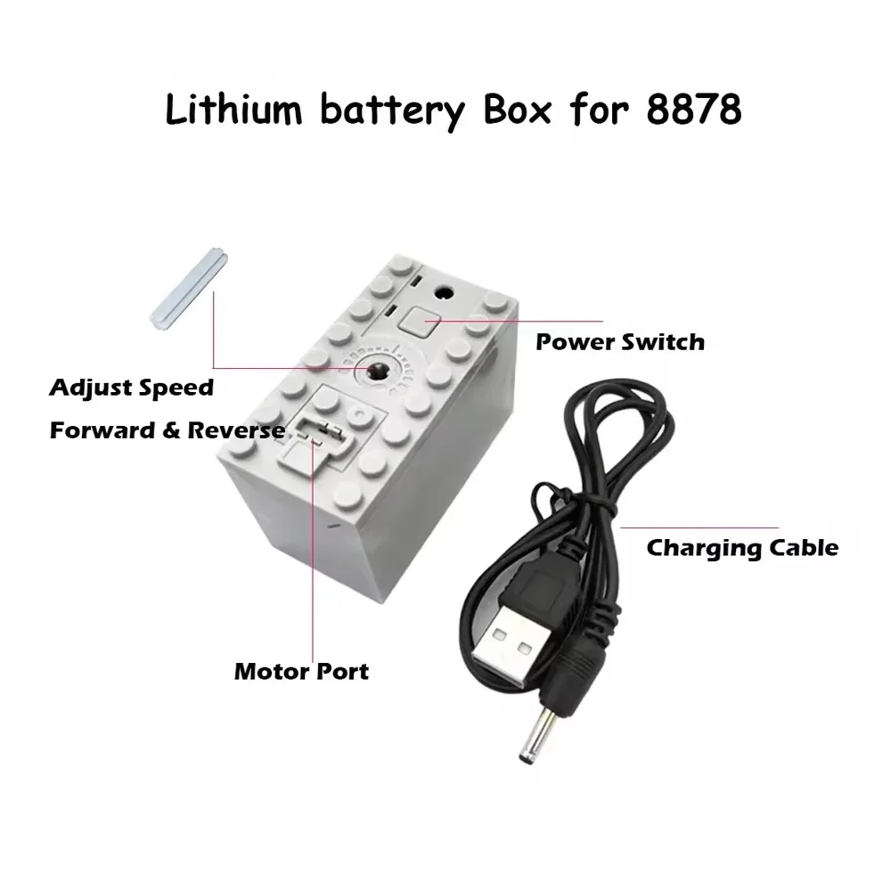 Caja de batería recargable MOC AA AAA, herramienta de potencia multifunción, Control de ajuste de velocidad del Motor del tren del coche para bloques de construcción 88000