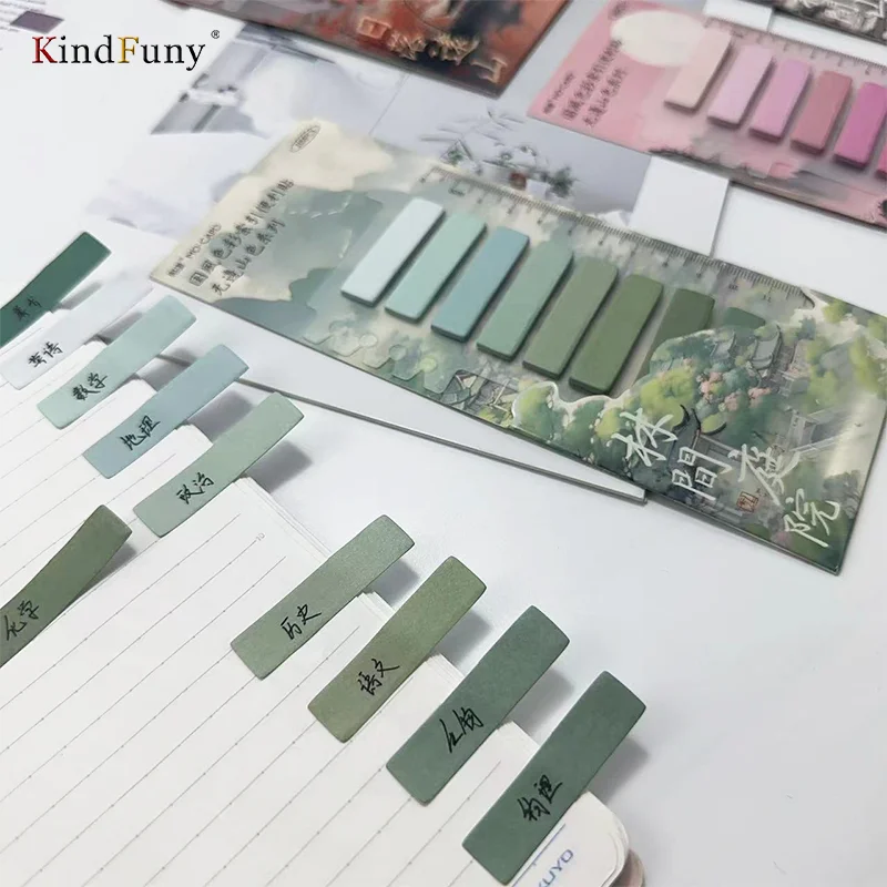 KindFuny 200PCS Sticky Notes Offices Accessories Morandi Color Index Posted It Stickers Stationery Journaling Supplies Writable