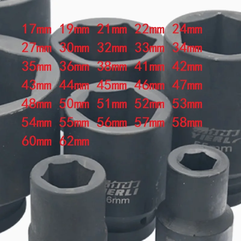 

1-дюймовая 6-точечная розетка с глубоким ударом привода 17 мм 19 мм 21 мм 22 мм 24 мм 27 мм 30 мм 32 мм 33 мм 34 мм 35 мм 36 мм 38 мм 41 мм 42 мм 43 мм 44 мм