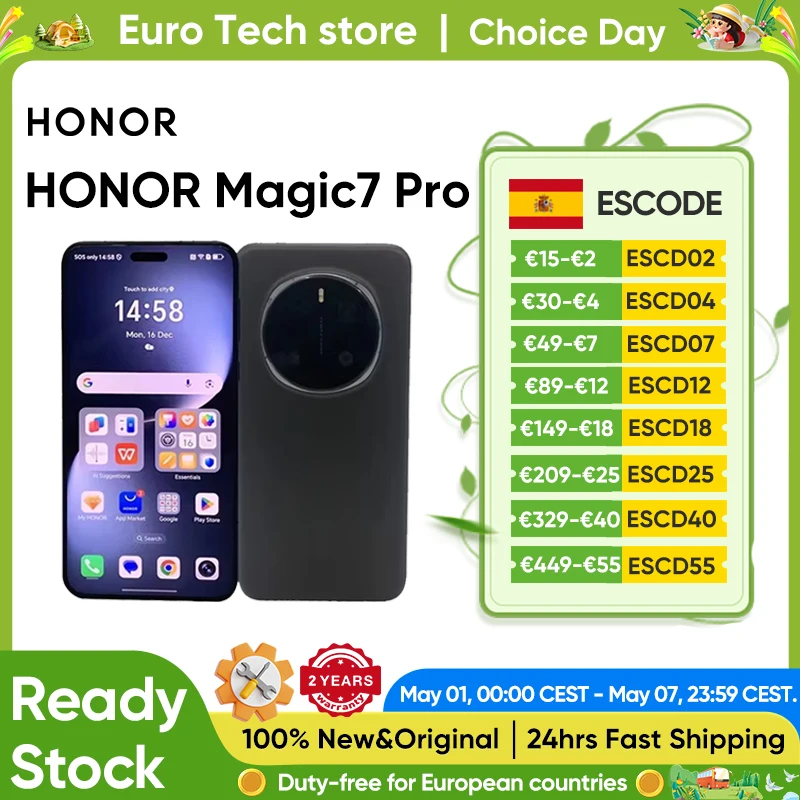 Globale Version HONOR Magic7 Pro 5G Smartphone Snapdragon 8 Elite 6,8'' 120Hz LTPO Display 100W Ladung 5270mAh IP68 BT5.4 OTG