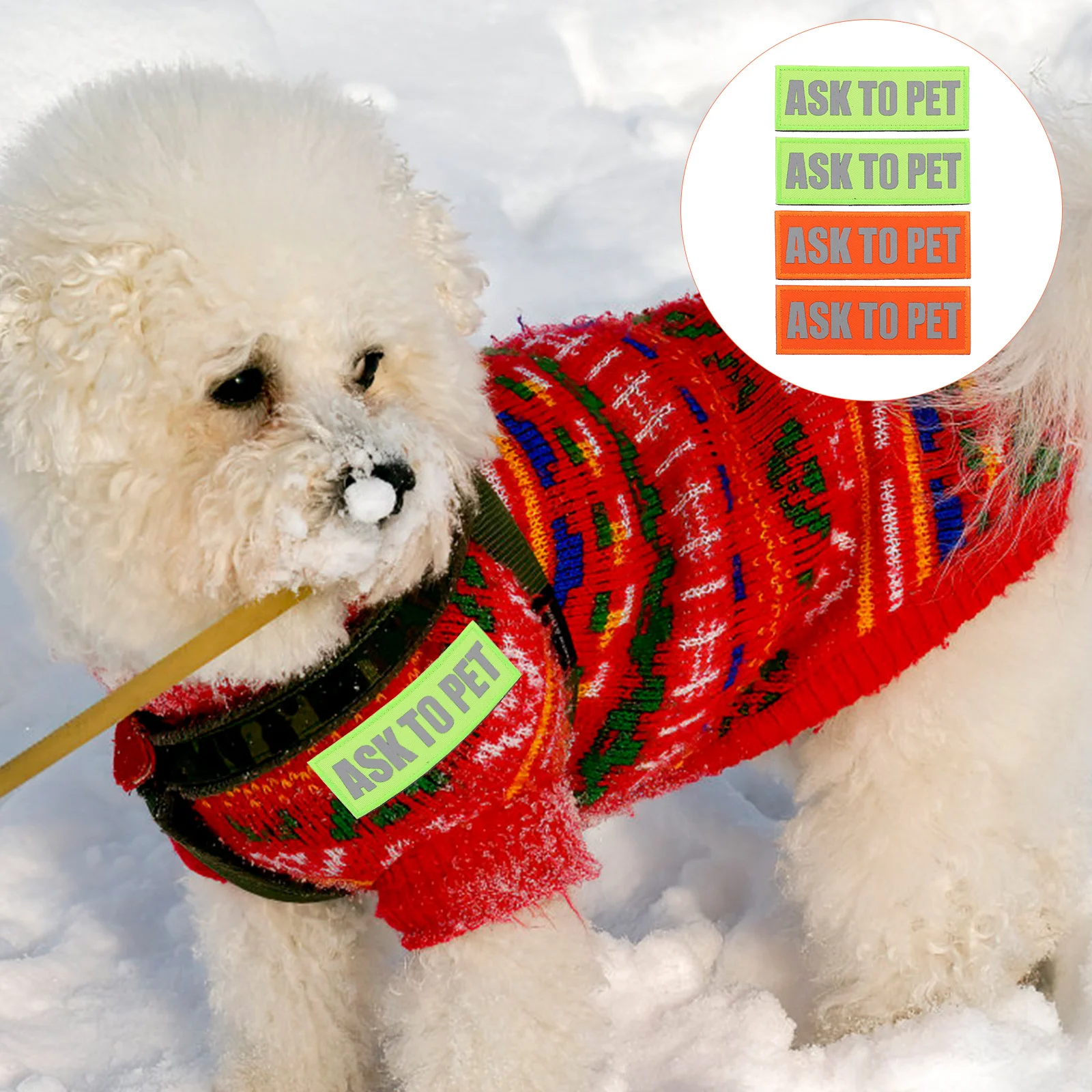 

4Pcs Dog Harness Patch Decorative Nylon Vest Patches Professional Wear-Resistant Service Patches for Daily Use Walking Jogging