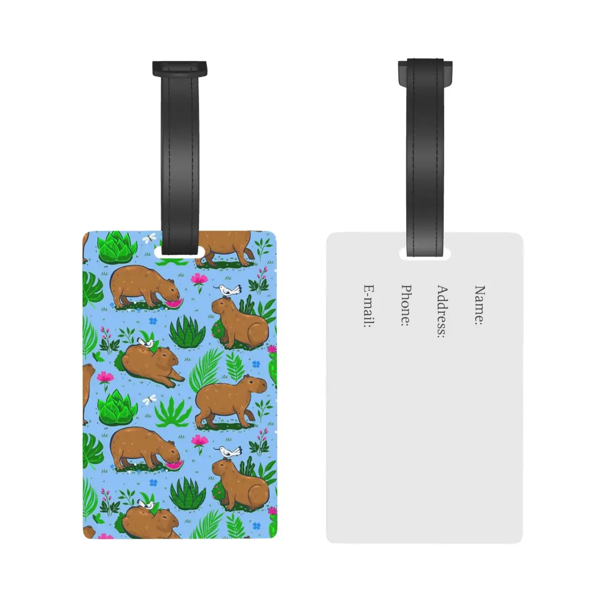 Capybara Is My Spirit Animal Luggage Tags Suitcase Accessories Travel Baggage Boarding Tag Portable Label Holder ID Name Address