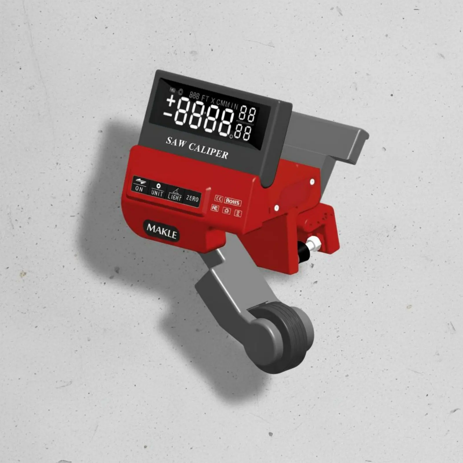 

Rolling Distance Measuring Tool Backlit Digital Display Carpentry Distance Meter Table Saw Fence Gauge Easy to Operate