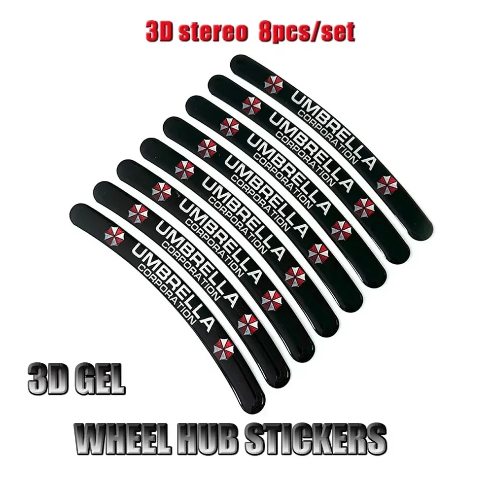 New Motorcycle Universal Stickers Car Wheel Stickers Resident Evil Umbrella Wheel Modification Stickers Car Reflective Stickers