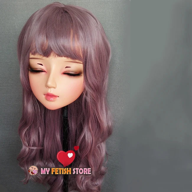 (Mian04) mujer dulce chica resina media cabeza Kigurumi BJD ojos Crossdress Cosplay Anime japonés papel máscara de Lolita con ojos y peluca