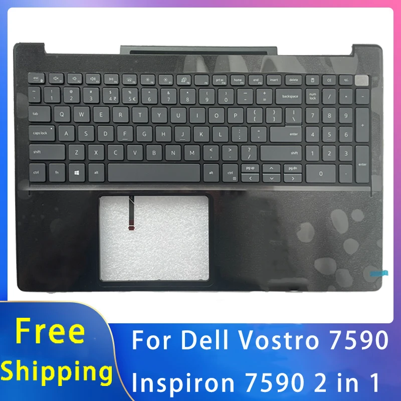 Baru untuk Dell Vostro 7590 Inspiron 7590 2 In 1 Aksesoris Laptop Pengganti Palmrest/Keyboard dengan Lampu Belakang Hitam