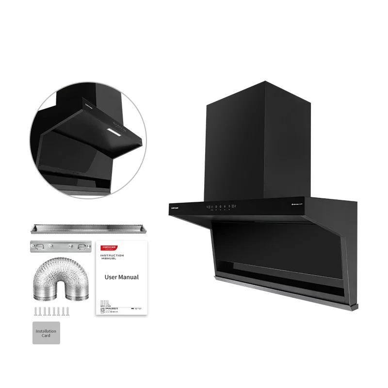 

Commercial Wall Mounted Range Hood Stainless Steel Smart Design For Kitchen Easy Cleaning Smoke Exhaust Hood ODM