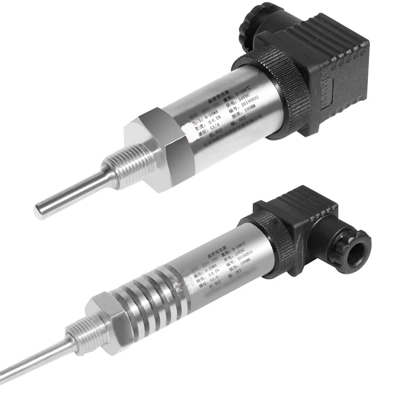 304SS Temperature Probe Sensor 0-100℃ 0-200℃ M20*1.5 4-20mA 0-10V RS485 PT100 Temperature Signal Transmitter