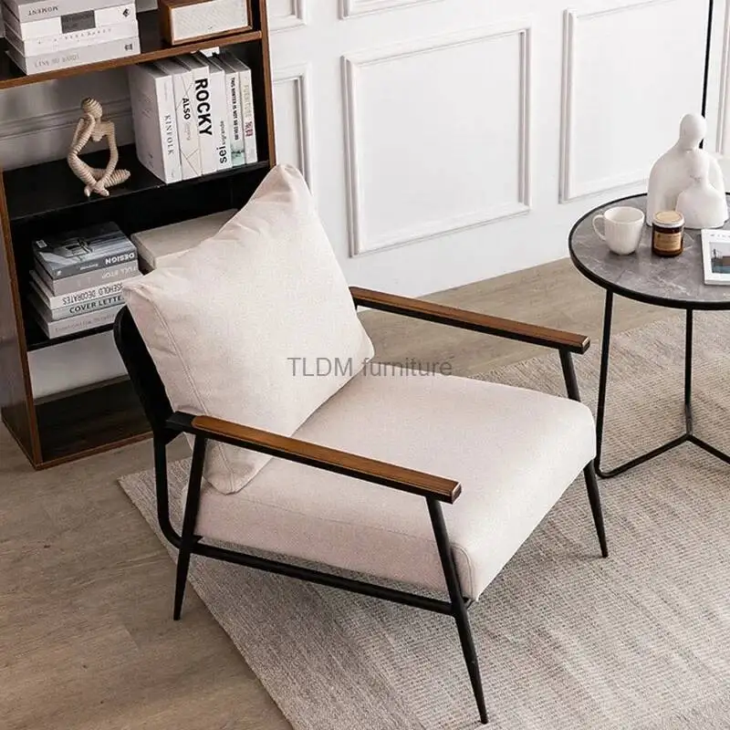 Chairs Iron Living Room Nordic Designer Creative Leisure Balcony Single Sofa Chair Home Furniture Luxury Study Backrset Armchair