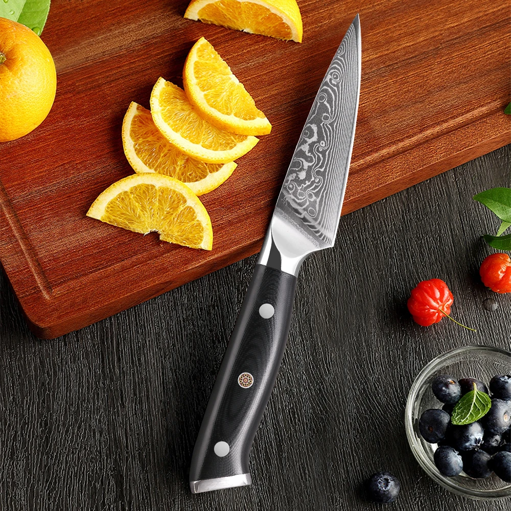 TURWHO 3.5 Inch Paring Knife 67 Layer Damascus Steel VG10 Steel Core Sharp Utility Vegetable Peeling Fruit Knife Household Tools