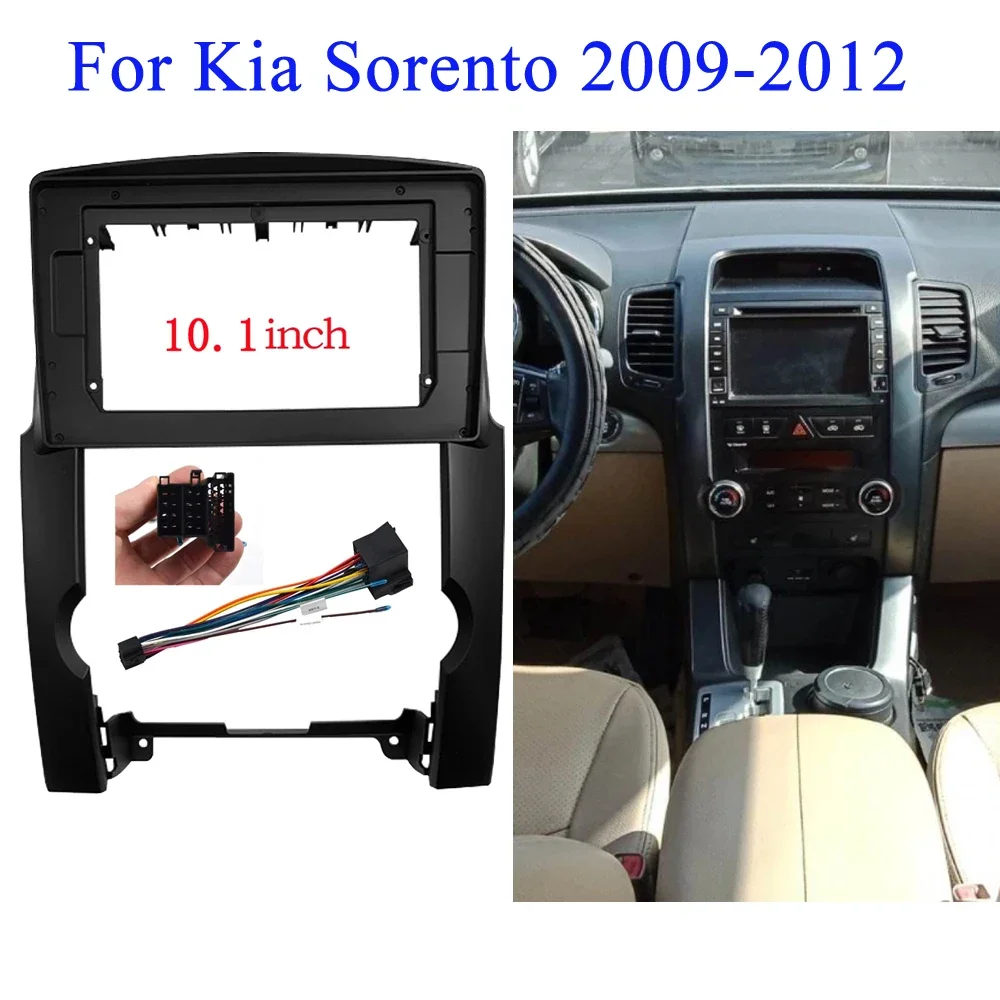 10.1inch Car Radio Fascia Frame For KIA sorento 2009 2010 2011 2021 car panel frame With Cable Dash Fitting Panel Kit