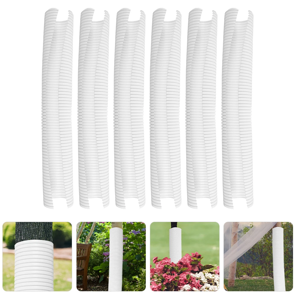 

6Pcs Tree Trunk Protector Plastic Spiral Tree Guard Plastic Tree Bark Wraps Protective Wrapping Cover Bark Protector Tube Wraps