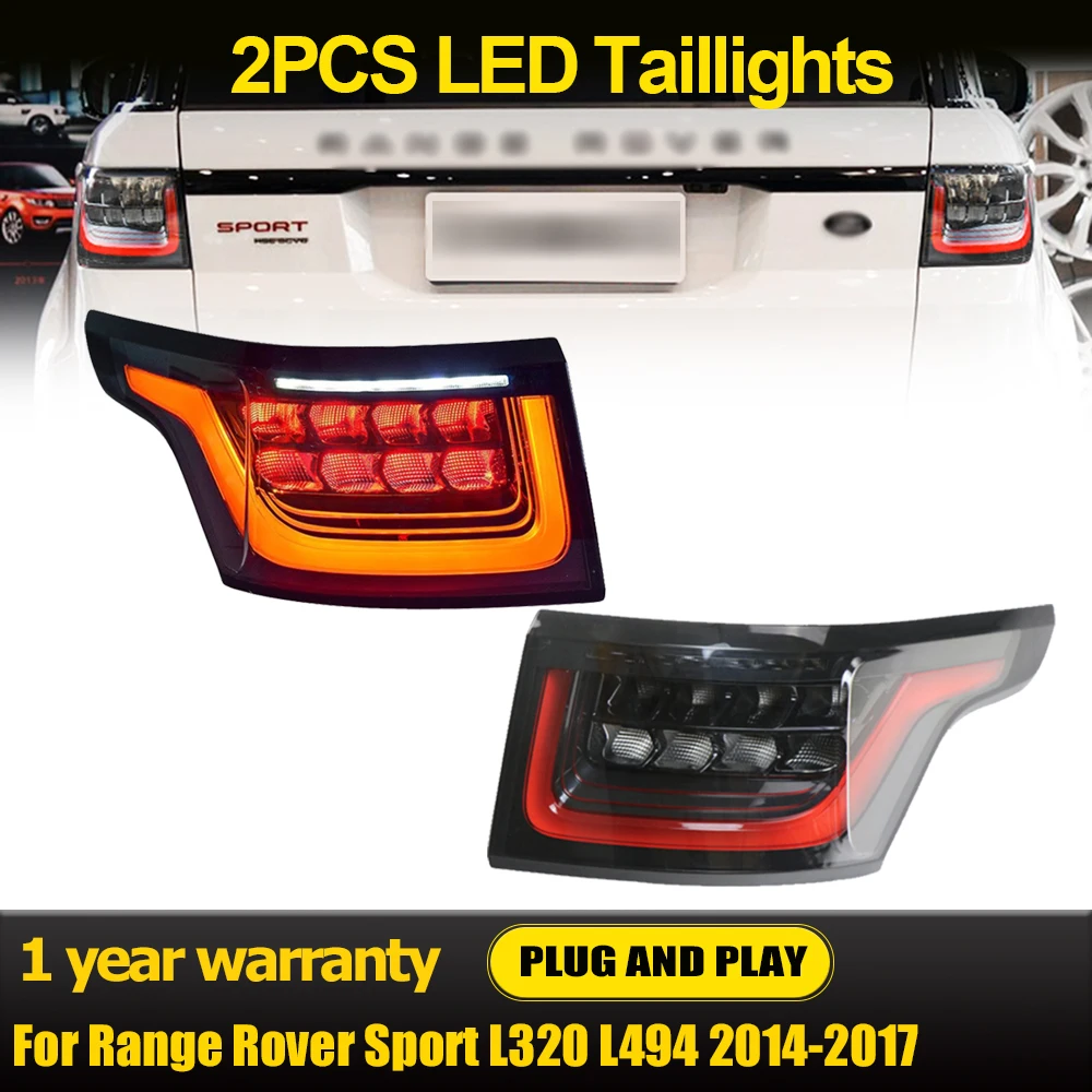 For Land Rover Range Rover Sport L320 L494 2014-2017 LED Taillight Upgrade 2018 Style Rear Light Signal Warning Lamp Accessories