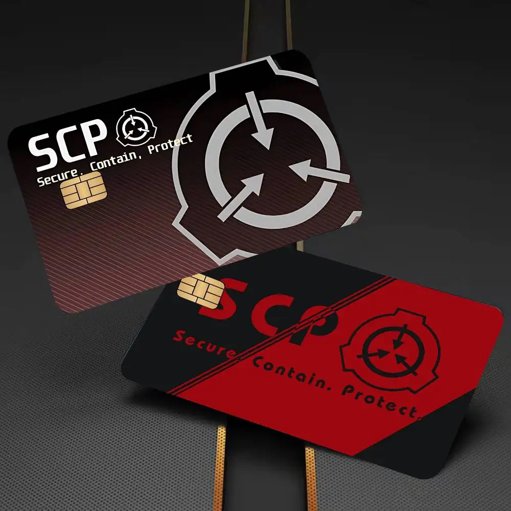 Popular Scp F-Foundation Anime Front Cover Film Sticker Skin for Credit Debit Card Small Large Chip