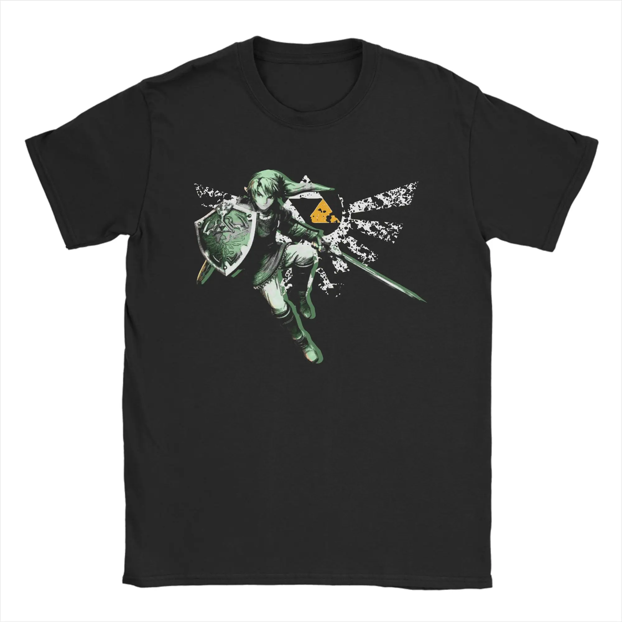 T-Shirt The Legend Of Zelda Triforce of Courage pour hommes, 100% coton, col rond, manches courtes, vêtements nouvel arrivage