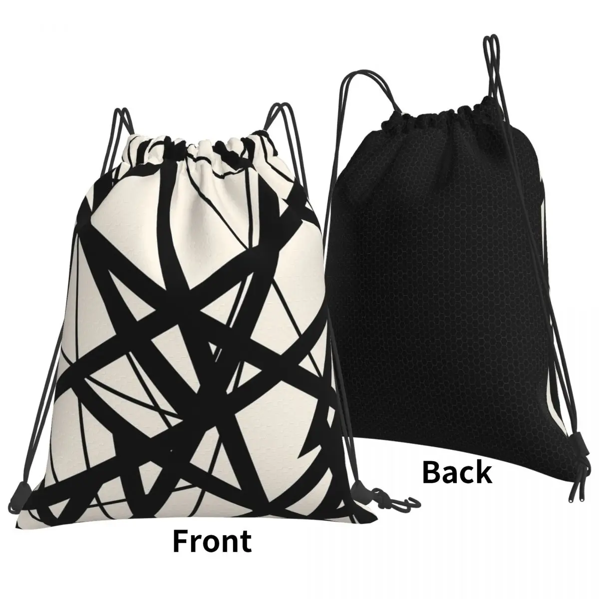 EVH Authentic Stripes Van Halen (eggshell) Backpacks Multi-function Drawstring Bags Sports Bag Book Bags for Man Woman School
