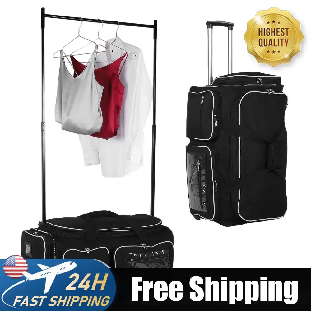 

Garment Duffle Bags with Garment Rack for Vacation Business Trips (Black Purple)