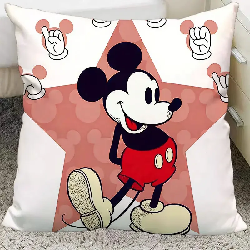 Disney Mickey Mouse Anime Peripheral Pillow Car Bedside Living Room Sofa Cushion Cover