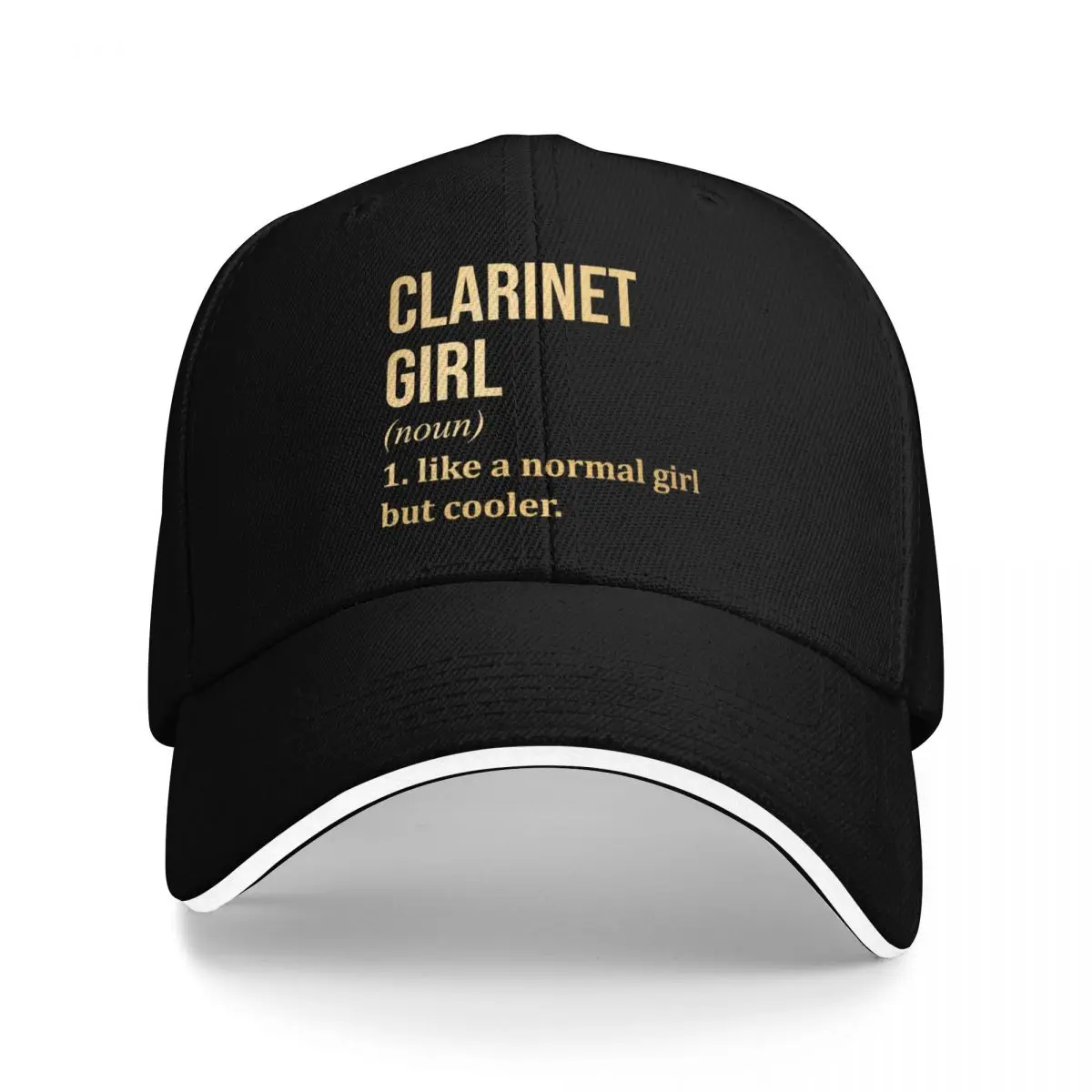 

Clarinet Girl Definition Clarinet in Gold Baseball Cap designer cap Golf Ball Cap Beach Bag Caps For Men Women's