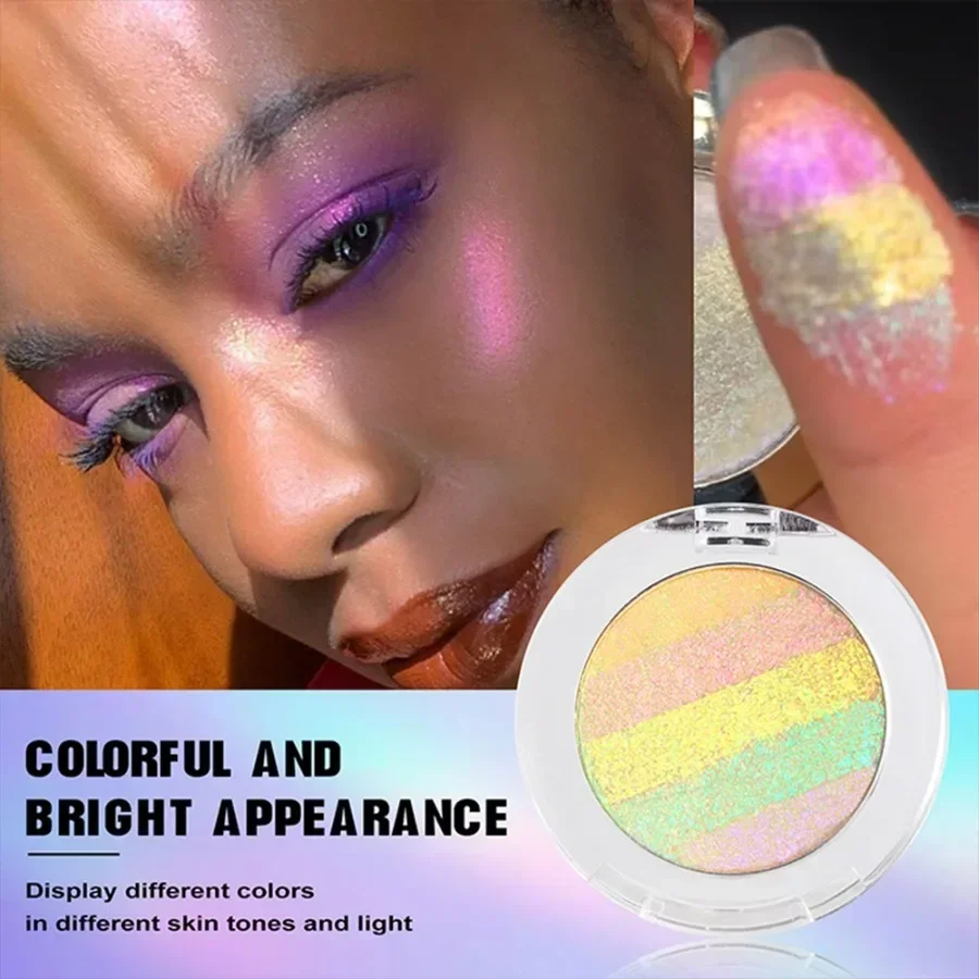 Custom Monochrome Rainbow Chameleon Eyeshadow Waterproof High Pigment Long Lasting Glitter Diamond Shiny Eye Shadow Bulk Makeup