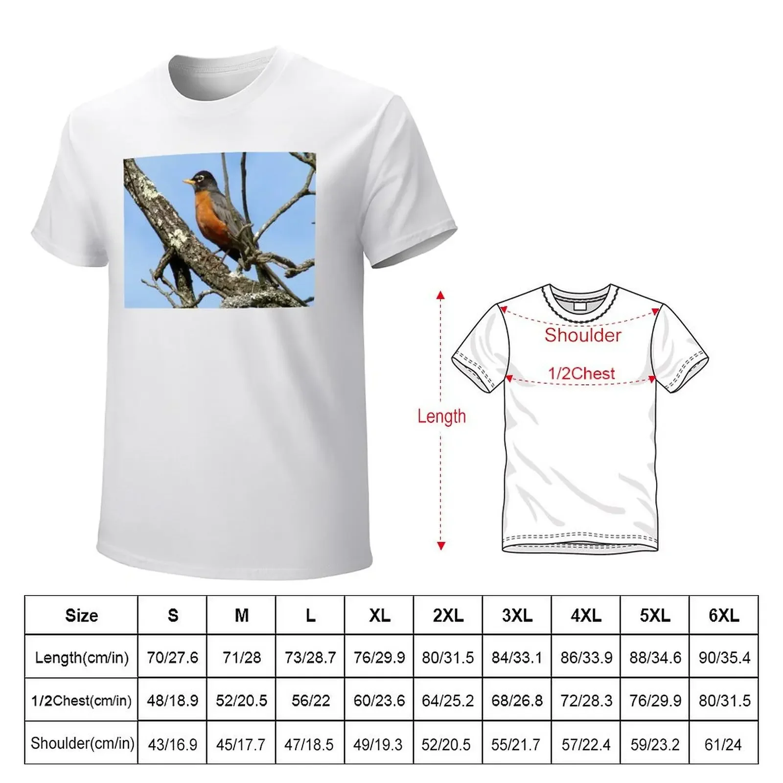 American Robin, Harbinger Of Spring T-shirt oversizeds boys whites plus sizes Men's cotton t-shirt