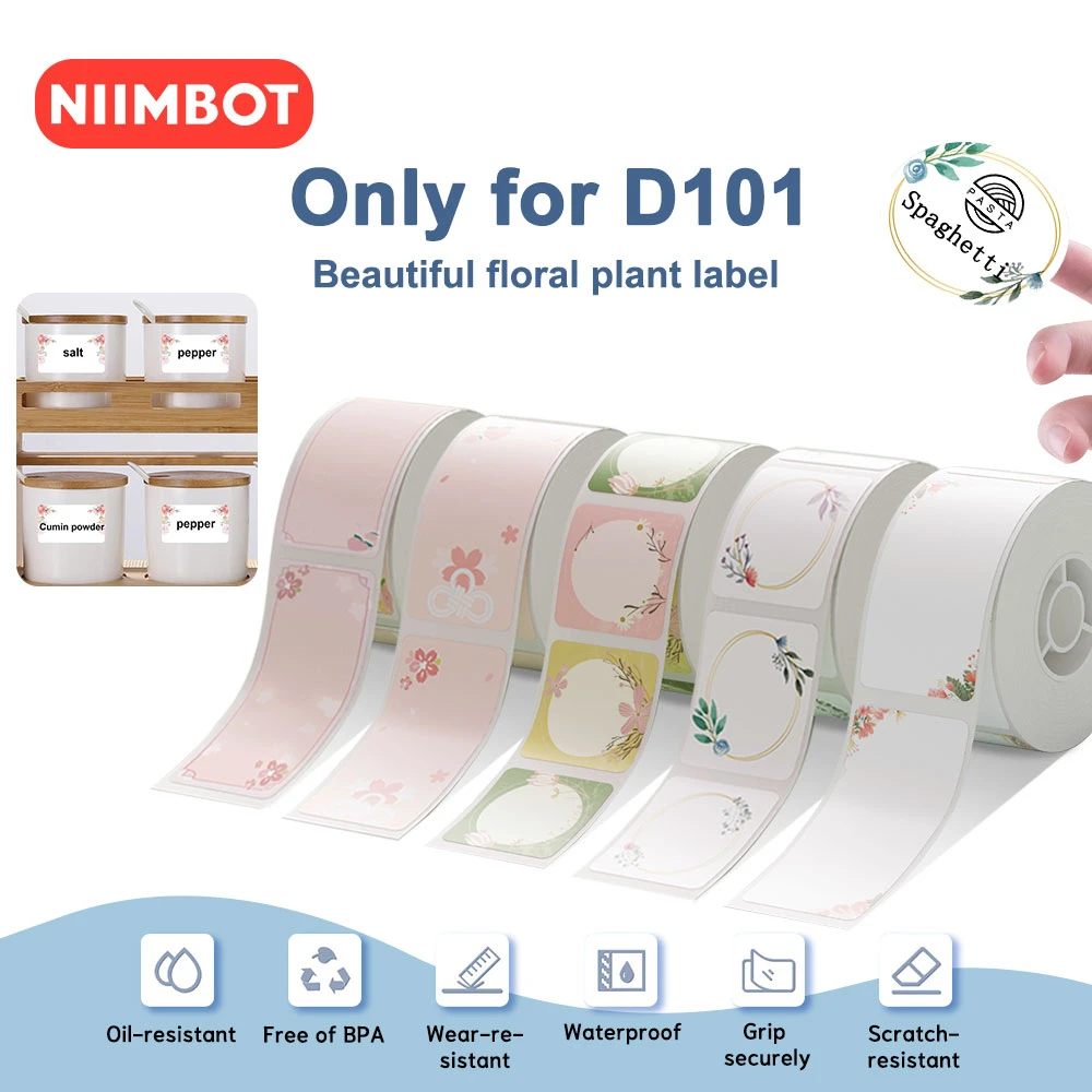 NiiMbot D101 Label Printer Sticker Rolls Water Proof Oil Proof Easy To Remove Circle Thermal Labels Round Color Sticker Rolls