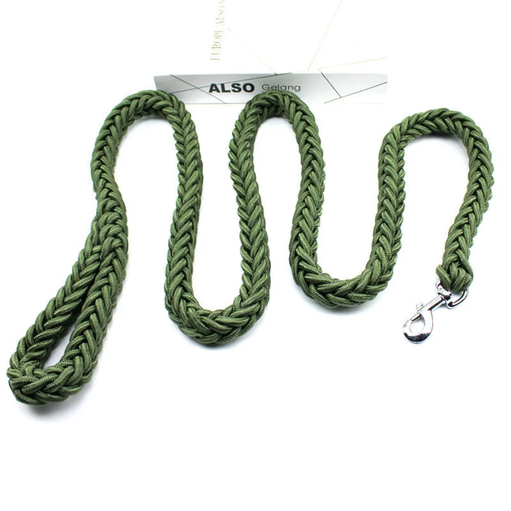 Medium & Large Dog Leash Traction Rope Heavy Duty Hand-knitted Strong Durable Nylon Braided Pet Leashes for French Bulldog Husky