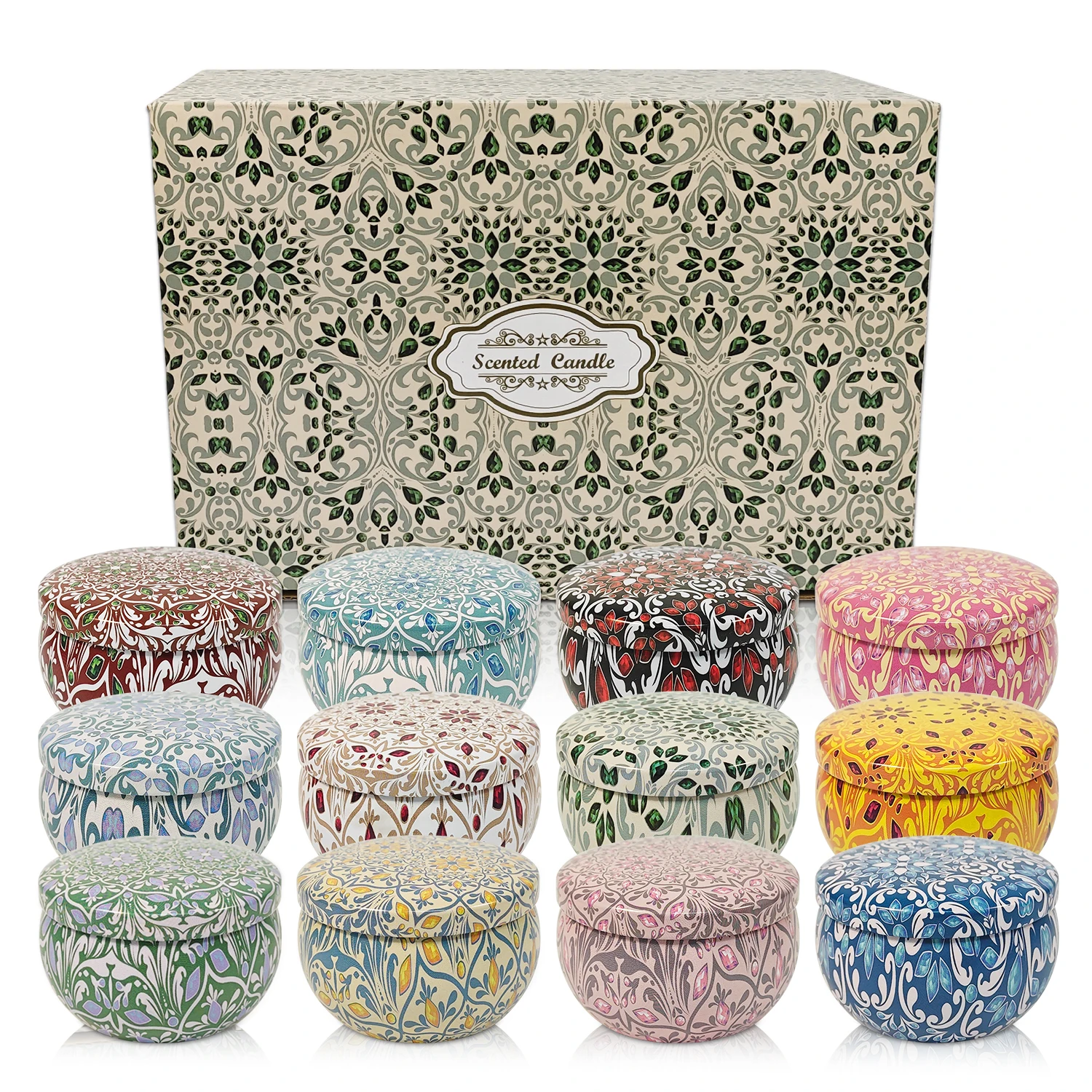 

12 scented candles, 2.5 ounces (about 70.9 grams) Christmas, Halloween, beautiful gift, the perfect holiday gift