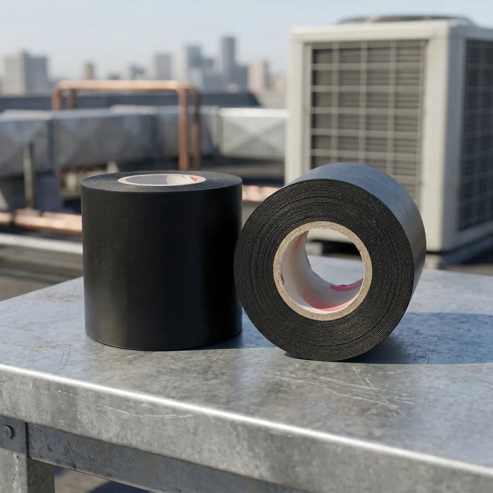 PVC Tape for Air Conditioning Ducts 2 Roll Set Designed for HVAC System Efficiency and Cable Securing in Indoor Spaces