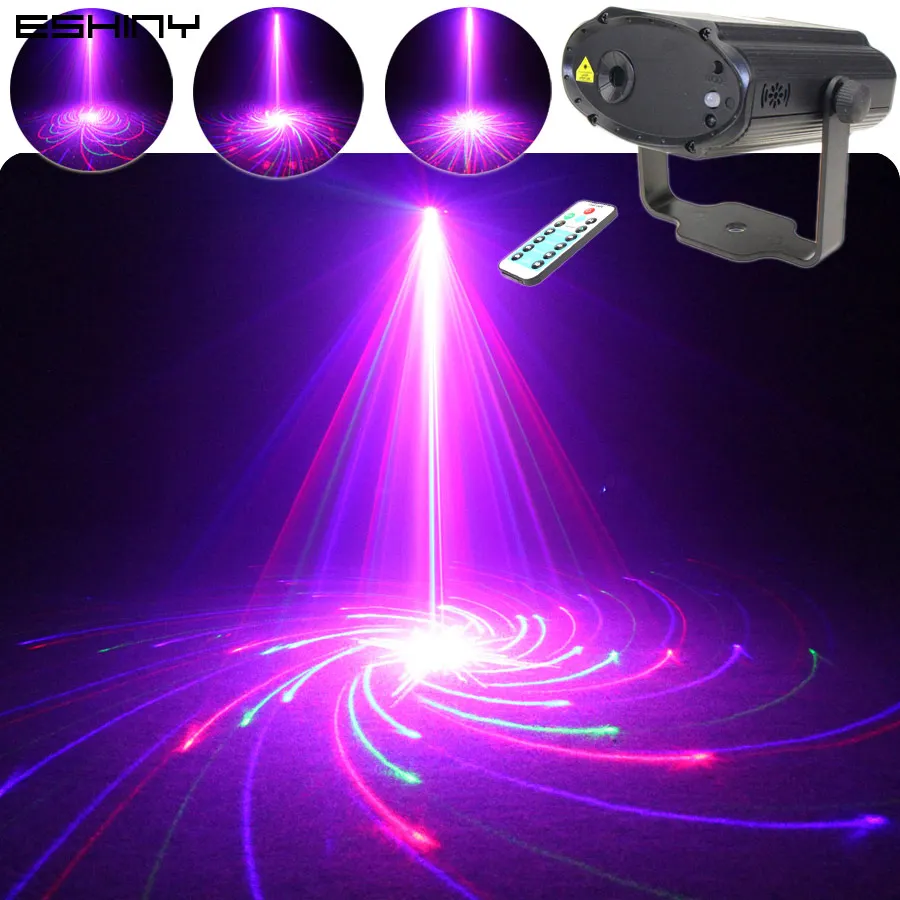 ESHINY RG RGB Laser 8/12/32 Patterns Projector DJ Environment Light Dance Party Christmas Stage Lighting Disco Lamp Show Z20D2