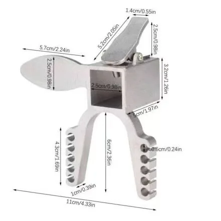 Sliding adjustable slingshot head stainless steel square tube base, suitable for professional accessories of 10 strand rubber