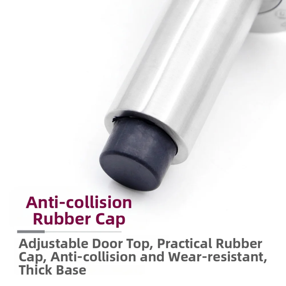 

Дверной стопор с регулируемой высотой, настенный, устойчивый к ржавчине, дверной стопор из нержавеющей стали с запасным резиновым наконечником для различных дверей