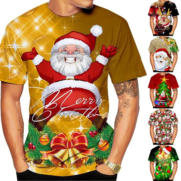 New Fashion Christmas Eve 3d Printed T-shirt Casual Short Sleeve T-shirt for Both Men and Women