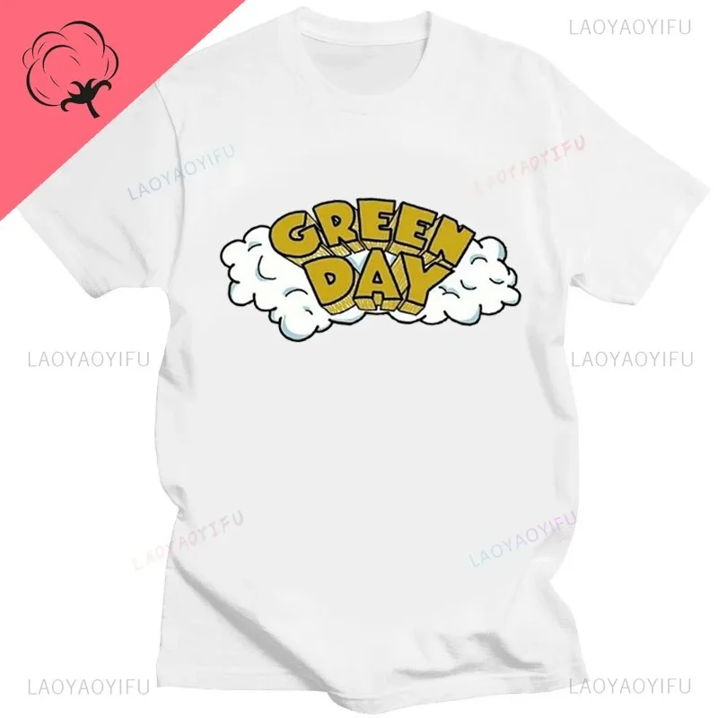 Fashion 2026 Green Day Music Pattern Band Printed Cotton T-shirt Men's Summer Casual Top Short Sleeve Classic Male Women Tee