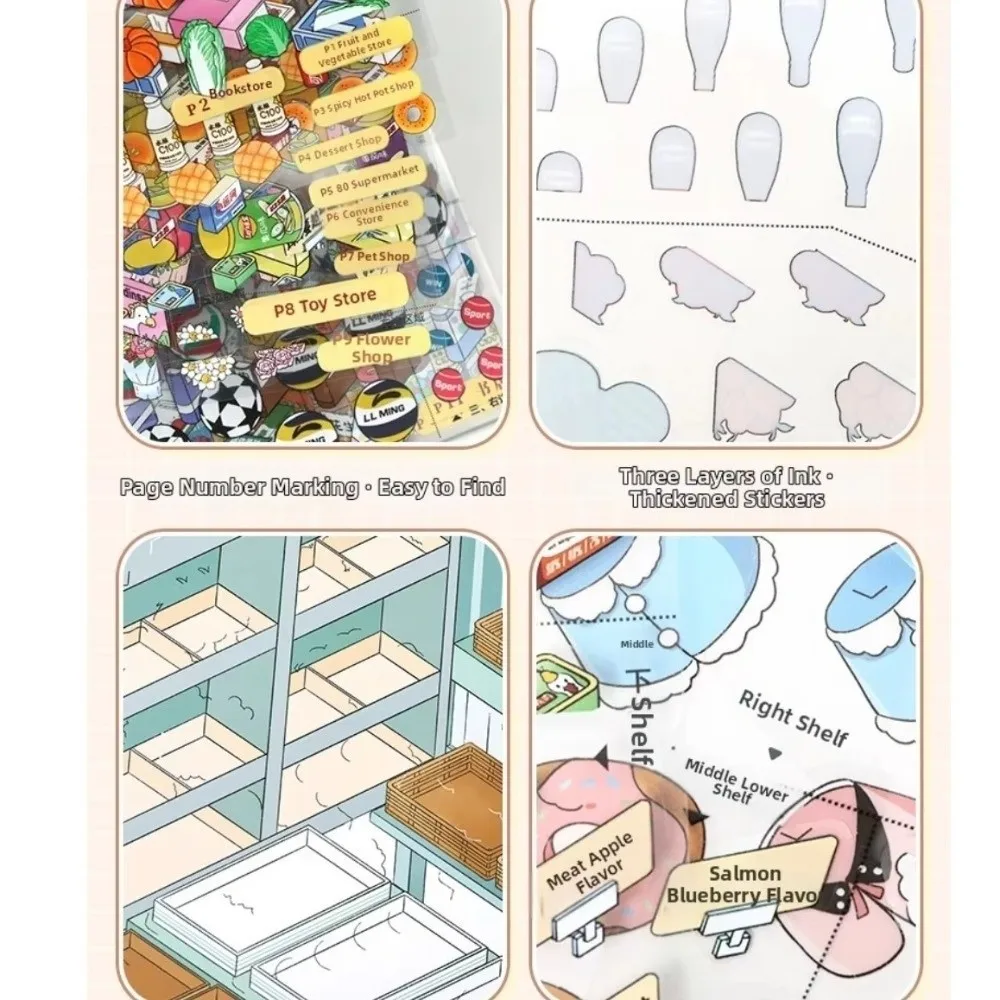 3D Cut Store Code Goods Sticker Diy-cut Scene Collection Landscape Sticker Book Fun Kawaii DIY Sticker Book Daily Necessities